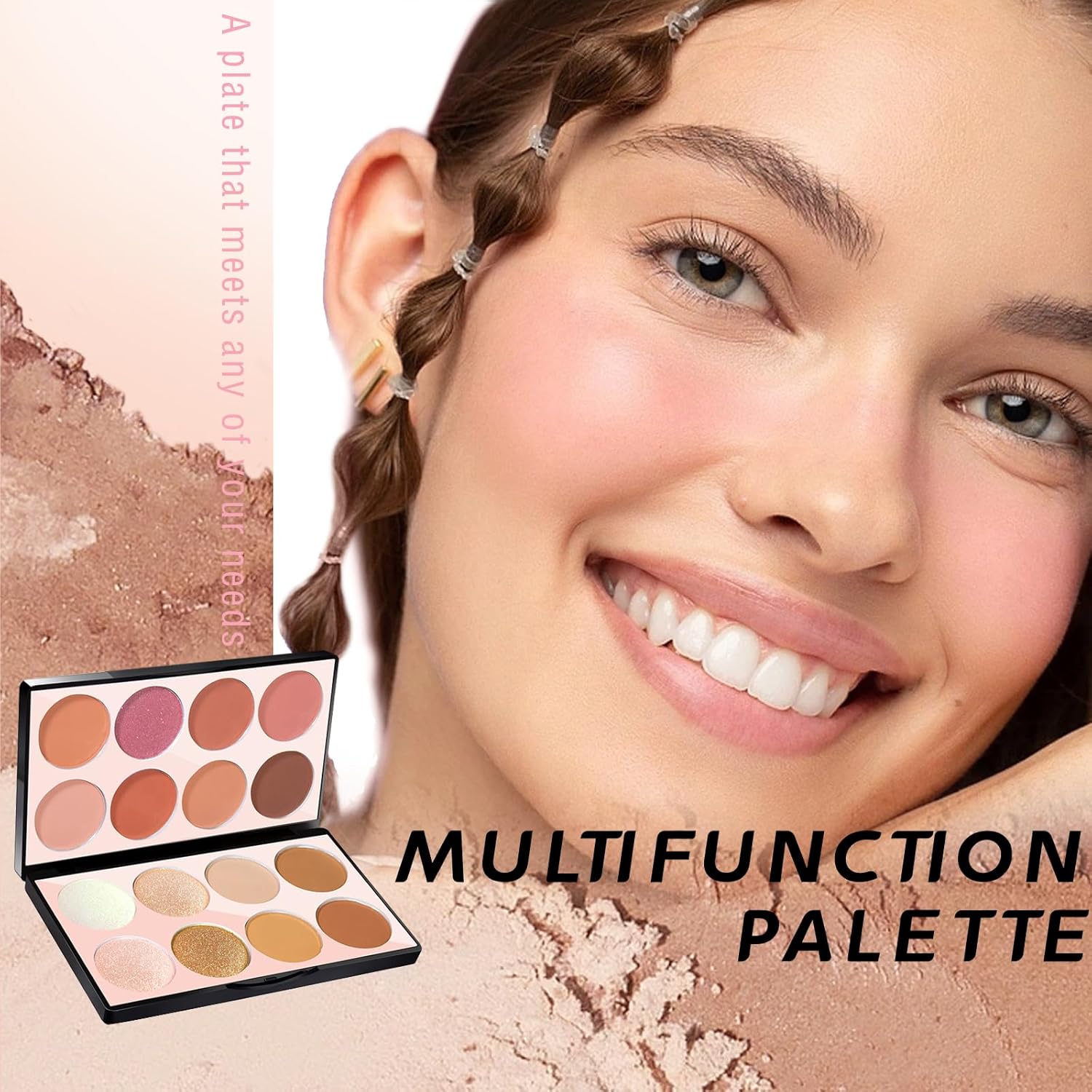 16 Colors Blush Contour Highlighter Makeup Palette, All-in-One Shimmer Silky Matte Mineral Blush Powder Palette, Face Sculpting Bronzer Blusher Illuminator Palette for a Natural Glowing